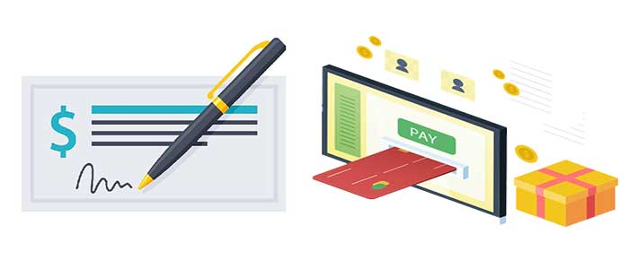 pago por cheque o electronico