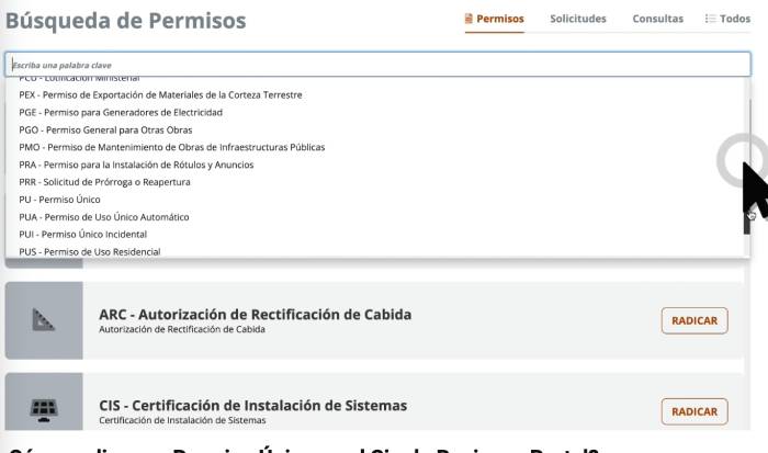 búsqueda de permisos para solicitar permiso único en PR