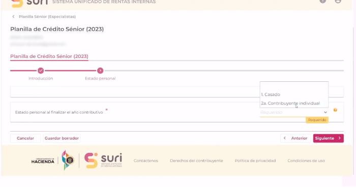 planilla crédito senior contribuyente individual