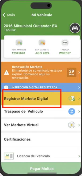 renovar marbete en CESCO Digital en la app