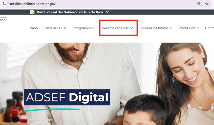 Servicios en Línea de ADSEF para solicitar la certificación del PAN